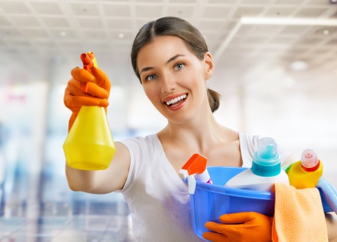 Cleaner working in a modern SW11 apartment