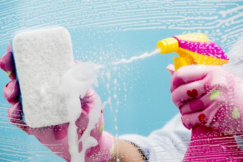 Domestic cleaning tasks in a SW11 apartment kitchen