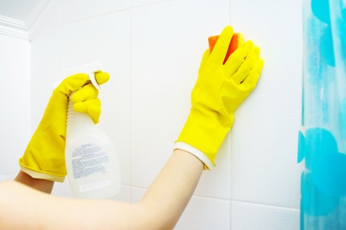 End of tenancy cleaning team working in a SW11 property